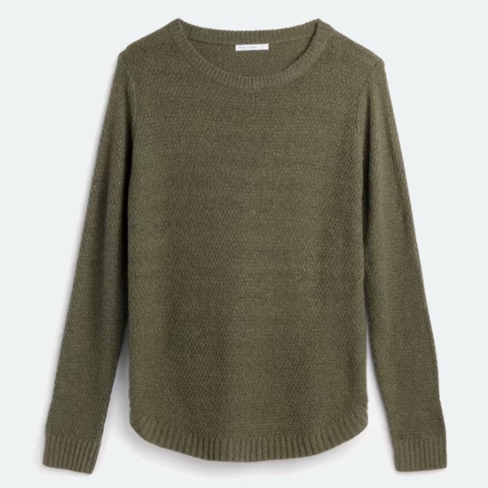 PINK CLOVER Nickole Textured Sweater XL | Olive